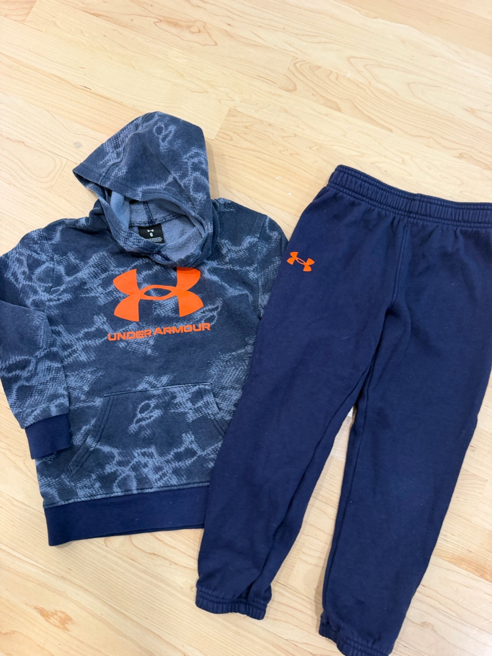 Under Armour Boys' Navy & Orange Logo Jogger Set